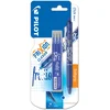 Image de Pilot - Blister FriXion Ball Clicker 0.7 - Roller effaçable - Bleu + 1 set de 3 recharges - Pointe moyenne