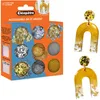 Image de CLEOPATRE   Kit Accessoires Résine   Paillettes, Poudres de mica et Feuilles - Or/Argent pour Créations en Résine UV et Epoxy - 9 Pots
