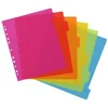 Image de VIQUEL - Lot de 6 Intercalaires Polypropylène A4 Maxi HAPPY FLUO - Multicolores Fluo - Robustes et Durables pour Organisation de Documents