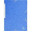 Image de Lot de 25 Chemise à élastique 3 rabats Carte lustrée, grande capacité, coloris bleu