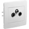 Image de DEBFLEX - DIAM2 - Prise TV/FM/Sat Murale - Connexion TV ou Décodeur TNT - Installation Encastrée - Fixation à Griffes/Vis - Blanche - 85 x 82 x 33 mm