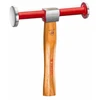 Image de Marteau de bombage et de lissage de façade Manche en hickory manche rond face plate Ø 32 mm face bombée ronde Ø 40 mm