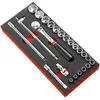 Image de Module de mousse Facom - Eléments d'entraînement de la série 1/2", clé à douille, cliquet 23 pcs.