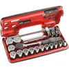 Image de FACOM Jeu Detection Box - Cliquet Manche Rotatif Haute Performance et Douilles 1/2 " 6 Pans Métriques - S.360DBOX4PB
