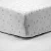 Image de BabyCalin - Lot de 2 draps housse 60 x 120 cm Etoile Grise/Uni Gris certifié OEKO-TEX