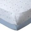 Image de BabyCalin - Lot de 2 draps housse 60x120x15cm Etoile bleue + uni bleu certifié OEKO-TEX