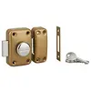 Image de THIRARD - Verrou Double Entrée Apache - Cylindre Laiton 45 mm - Ø 23 mm - 3 Clés Crantées - Gâche à Encastrer - Sécurité Porte d'Entrée - Epoxy Or - Coffre 90 x 60 mm