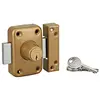 Image de THIRARD - Verrou Double Entrée Apache - Cylindre Laiton 45 mm - Ø 23 mm - Epoxy Or - Sécurité Porte Entrée Vitrée - Huisserie Métallique - Coffre Acier 90 x 60 mm