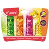 Image de Maped - 4 surligneurs Fluo’Peps MINI CUTE - Petits Surligneurs de Poche Originaux en forme d'Animaux - 4 coloris : vert, orange, rose et jaune