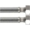 Image de Flexible double femelle - BOUTTE - 15x21 - Annelé - Chromé - 80 cm