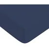 Image de FUTURE HOME - Drap Housse en 100% Coton Premium 57 Fils uni Bonnet 25cm Bleu 140x200cm avec Bonnet élastique de 30cm