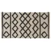 Image de Tapis de bain 60x120 cm en coton, noir et beige à motifs, Future Home Izza