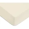 Image de FUTURE HOME - Drap Housse en 100% Coton Premium 57 Fils uni Bonnet 25cm Ivoire 90x190cm avec Bonnet élastique de 30cm