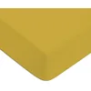 Image de FUTURE HOME - Drap Housse en 100% Coton Premium 57 Fils uni Bonnet 25cm Jaune Moutarde 90x190cm avec Bonnet élastique de 30cm