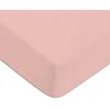 Image de FUTURE HOME - Drap Housse en 100% Coton Premium 57 Fils uni Bonnet 25cm Rose 80x200cm avec Bonnet élastique de 30cm