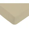 Image de FUTURE HOME - Drap Housse uni en 100% Coton Premium 57 Fils Beige Deux Personnes 180x200cm avec Bonnet élastique de 30cm
