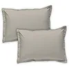 Image de Lot de 2 taies d'oreiller Unies en Coton Finition Bourdon Beige 50x70cm