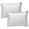 Image de Lot de 2 taies d'oreiller Unies en Coton Finition Bourdon Blanc 50x70cm