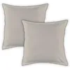 Image de Lot de 2 taies d'oreiller Unies en Coton Finition Bourdon Beige 65x65cm