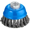 Image de Brosse boisseau 75 mm à fils d'acier torsadés 75 mm, 0,5 mm, M14