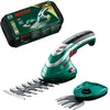 Image de Bosch Home and Garden Set Sculpte-Haies et Taille-Herbes sans fil - Isio (3,6 V 1,5 Ah, Set 2 Lames, Chargeur) 600833102 Aqua Green