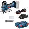 Image de Bosch Professional GST 18V-LI S (avec 2 batteries 4,0 Ah + chargeur, 3 lames pour bois, capot de recouvrement, calage L-BOXX, L-BOXX 136)
