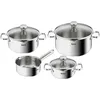 Image de Tefal Batterie de Cuisine 7 pièces, Casserole 16 cm, Faitouts 16/20/24 cm + couvercles, Induction, Inox, Duetto A705A835