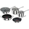 Image de Tefal Reserve Collection Batterie de cuisine 5 pièces, Sauteuse 2 anses 28 cm + couvercle, Poêle 26 cm, Casseroles 18/20 cm + Couvercle, Poêle Wok 28 cm, Antiadhésif sûr, Induction E475S544