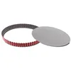 Image de Tefal 1641514 Delibake Moule à Tarte 28 cm à Fond Amovible Acier Rouge Carbone