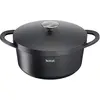 Image de TEFAL Trattoria E21846 Cocotte en fonte d'aluminium avec revêtement anti-adhésif, bonne conservation de la chaleur, plats mijotés, convient à tous les types de plaques de cuisson courantes, à
