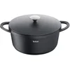 Image de TEFAL Trattoria E21853 Cocotte en fonte d'aluminium avec couvercle en fonte d'aluminium, revêtement anti-adhésif, bonne rétention de la chaleur, pour les plats braisés, protection des poignées en
