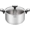 Image de Tefal Emotion Faitout 24 cm, 5 L, Inox, Garantie 10 ans, Base épaisse pour une diffusion de chaleur homogène, Design élégant, Poignées robustes, Couvercle verre, Induction E3014604