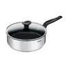 Image de Sauteuse Ø24 cm en inox + Couvercle en verre PRIMARY Tous feux dont induction