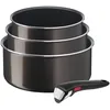 Image de Tefal Ingenio Lot de 3 Casseroles 16/18/20 cm (1,5/2,1/3 L), Poignée amovible, Non induction, Revêtement antiadhésif, Empilable, Compatible lave-vaisselle, Easy Plus L1509102