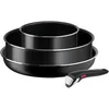 Image de Tefal Ingenio Lot 4 pièces, Poêle 26 cm, Casserole 18 cm, Sauteuse 24 cm, Poignée amovible, Non induction, Revêtement antiadhésif, Empilable, Fabriqué en France, Easy Cook N Clean L1539002