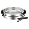 Image de 2 poêles Ø24/28 cm en inox + 1 poignée TEFAL PREFERENCE Tous feux dont induction