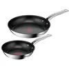 Image de Tefal B817S255 Lot de 2 poêles en acier inoxydable 2 pièces Ø 20 cm Ø 26 cm