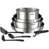 Image de Batterie de cuisine 8 Pièces Empilables Aluminium Revêtement Anti-adhésif Tous Feux Dont Induction Poignée Amovible Ingenio Emotion TEFAL