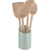 Image de Tefal Natura K270S5 Lot de 5 ustensiles en bois : cuillère 28 cm, spatule d'angle 29 cm, plat 28 cm, 29 cm et support, certifié FSC, anti-rayures et résistant à la chaleur