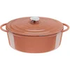Image de Tefal Lov Cocotte ovale 34 x 26 cm en fonte d’acier, Induction intégrale + four, Revêtement intérieur émaillé, Robuste et écodesign, Cuisine saine, Ebook de recettes inclus, Terracotta E2600605