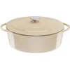 Image de Tefal LOV Cocotte ovale en fonte émaillée avec couvercle   34 cm, 7,2 l, tous types de plaques, casseroles en fonte, passe au lave-vaisselle, crème, E2590604