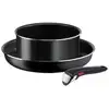 Image de Batterie de cuisine 3 Pièces Aluminium Revêtement Anti-adhésif Tous Feux Dont Induction Poignée Amovible Easy Cook'n Clean TEFAL
