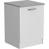 Image de Meuble bas de cuisine OSLO - Blanc mat - 1 porte - L 60 x P 60 x H 86 cm