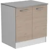Image de OSLO Meuble Bas 2 portes + plan - Décor Chêne Jackson - L 80 x P 60 x H 86 cm