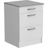 Image de OSLO Meuble Bas 3 tiroirs + plan - Décor blanc - L 60 x P 60 x H 86 cm