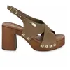 Image de LES TROPEZIENNES PAR M. BELARBI Femme Penn Chaussures Ville Mule et Sabot, Kaki, 37 EU