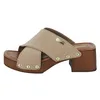 Image de LES TROPEZIENNES PAR M. BELARBI Femme Pipa Chaussures Ville Mule et Sabot, Taupe, 37 EU