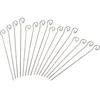 Image de Fackelmann 9908250 Lot de 16 brochettes pour Barbecue, Acier Inoxydable, 21 cm, Gris