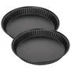 Image de Zenker 9915150 Lot de 2 moules à quiche lorraine, moule à tarte, moule à tarte 28 cm, moule pour quiche, Acier, Noir, 28 x 4 cm