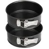 Image de Zenker 9916150 Lot de 2 Mini moules à manqué, mini moules ronds, moule à manqué à charnière, moule à gâteau, Acier, Noir, 18,5 x 18,5 x 6,5 cm